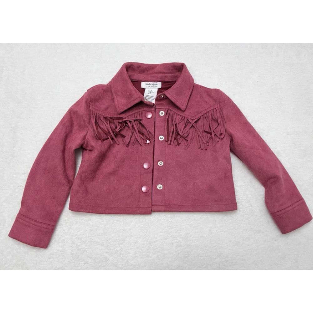 Haute Hippie Fringe Long-Sleeved Jacket Cranberry Mauve 3T Excellent Condition